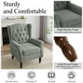 thumbnail image 4 of UIXE High Back Accent Chair Living Room Chairs Upholstered Armchair in Fabric Retro Wingback Arm Chair, Gray Tufted, 4 of 7