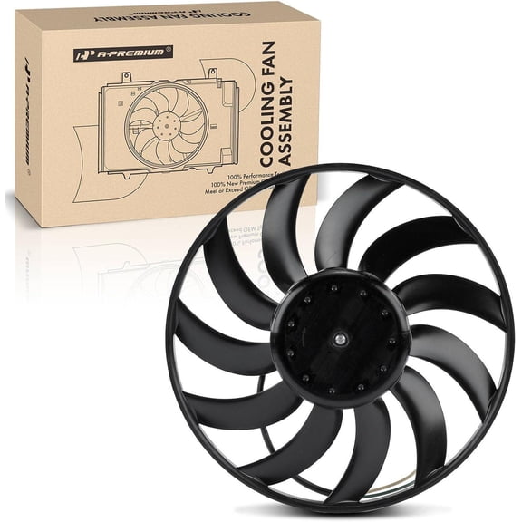 A-Premium Engine Radiator Cooling Fan Assembly Compatible with Audi A6 2005-2011, A6 Quattro 2005-2008, 3.2L Left Side, Replace# 8E0121205, 4F0959455