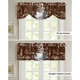 thumbnail image 4 of Tie Up Valance Curtain for Kitchen, Coffee Beans Cup Drink on Brown Rod Pocket Short Curtains Adjustable Tie-Up Shade Valances, Vintage Cafe Style Window Treatment for Bathroom Living Room Bedroom, 4 of 7