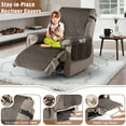 thumbnail image 6 of Timeles 100% Waterproof Recliner Covers, Velvet Recliner Chair Covers with Pockets, 1 Seat Recliner Sofa Covers for Kids & Pets (1 Seater 23", Chocolate), 6 of 7