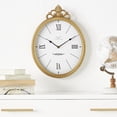 thumbnail image 2 of DecMode 11" Gold Metal Scroll Antique Inspired Wall Clock with Finial, 2 of 12