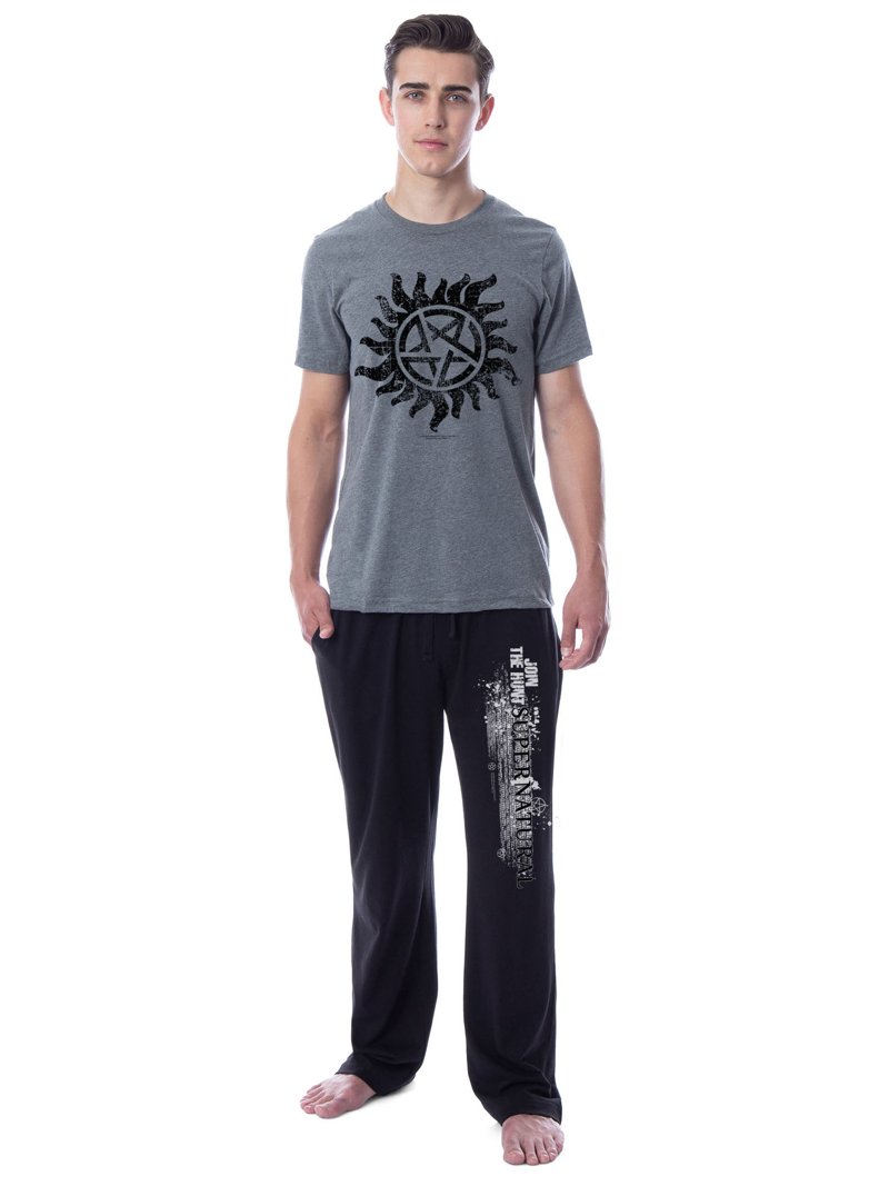 SUPERNATURALパンツ Supernatural Mens' Join The Hunt Anti-Possession Sleep Pajama Set