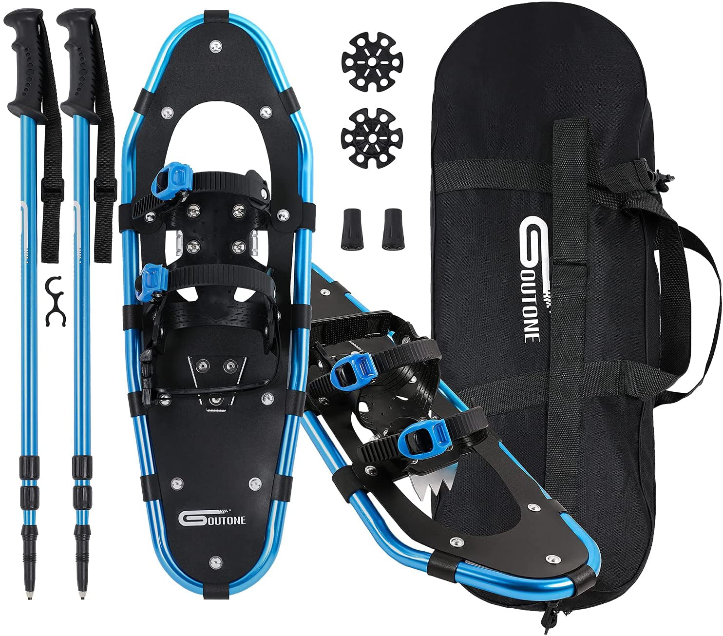 Aluminum Terrain Lightweight Snowshoes with Trekking Poles and Carrying Tote Bag INHE 21/25/27/30 Inches Snow Shoes for Women Men Girls Boys Kids 