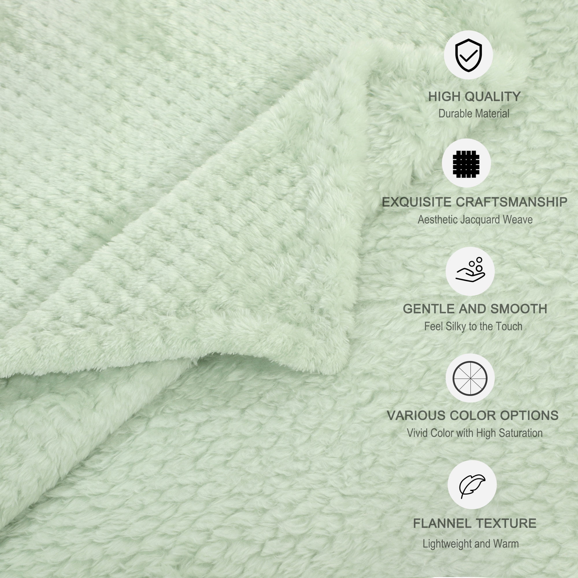 Unique Bargains Soft Flannel Fleece Velvet Blanket Pale Green 60" x 78"