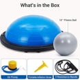 thumbnail image 7 of 23in Balance Ball | 1660lb Inflatable Half Exercise Ball Wobble Board Balance Trainer w Nonslip Base | Half Yoga Ball Strength Training Equipment w 2 Bands, Pump, Extra Ball Included, 7 of 7