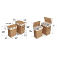 thumbnail image 5 of Badger Basket Wicker Two Hamper Set with Liners - Natural, 5 of 7