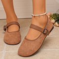 thumbnail image 5 of Lepsheexh Womens Flats Shoes Retro Solid Color Round Toe Shallow Mouth Buckle Design Trendy Lazy Bean Shoes Non Flat Sole Casual Footwear, 5 of 9