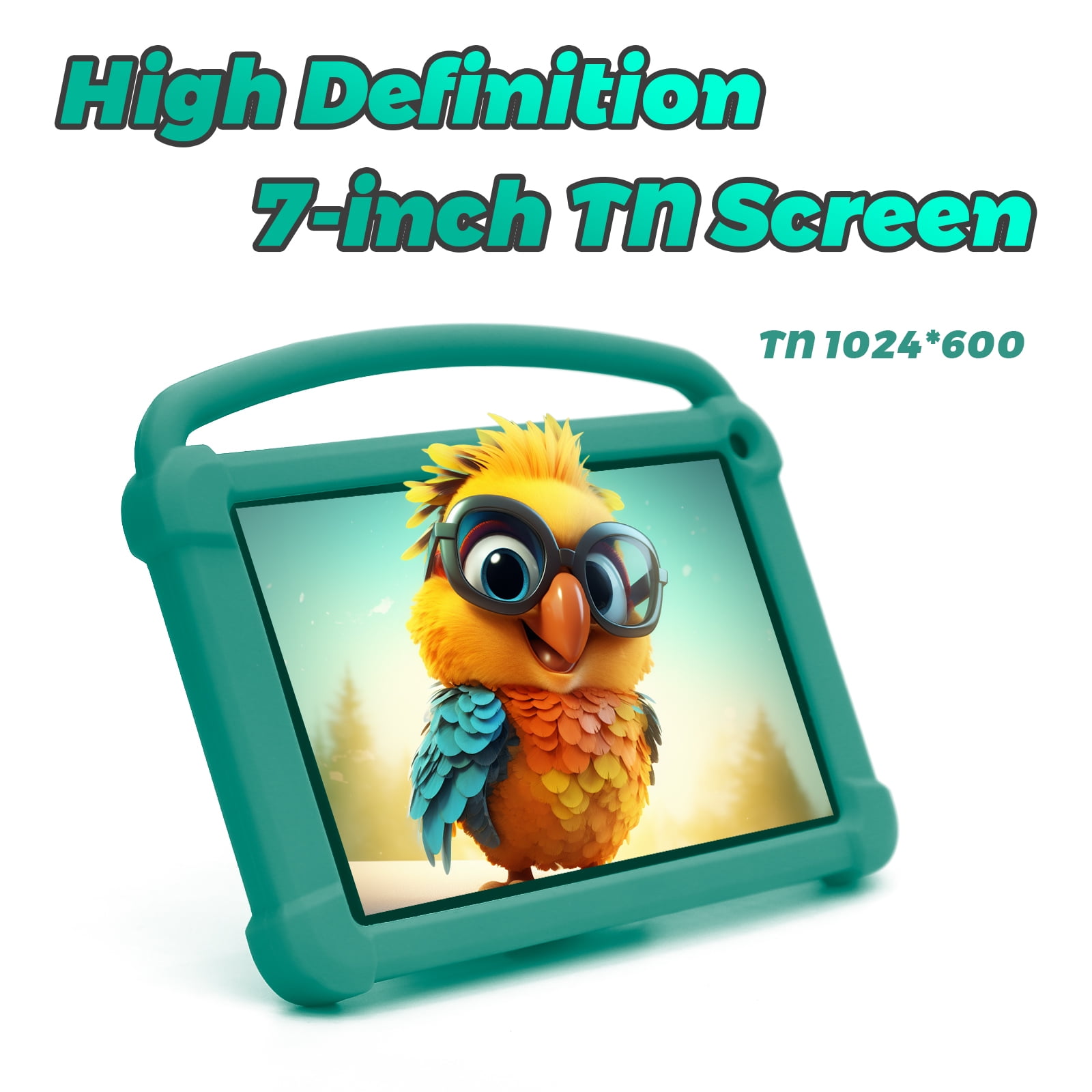 ZZB Kids Tablet 7 inch Tablet for Kids Android Toddler Tablet 4GB+32GB ROM WiFi Tablet Pre Installed & Parent Control Learning Education Android 12 Kids Tablet Dual Camera IPS Touch Screen.