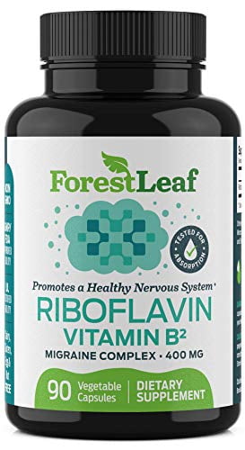 Vitamin B2 Riboflavin, 400mg - 90 Capsules - Promotes Healthier Blood, Nervous System, Energy and Metabolism - Non-GMO, Gluten Free Daily Dietary Supplement - by ForestLeaf