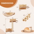 thumbnail image 3 of Gymax Cat Wall Shelves w/ Hammock 2-step Cat Tree Perch Non-slip Carpet Mat for Indoor, 3 of 10