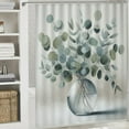 thumbnail image 5 of COMIO Durable and Washable Soothing Eucalyptus Flower Herb Arrangement Rustic Jar Shower Curtain Multiple Sizes White, 5 of 6