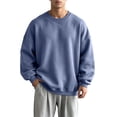 thumbnail image 3 of AnuYalue Men's Big and Tall Sweatshirt Baggy FALL Long Sleeve Tops Breathable Crew Neck Pullover Sweatshirts Solid Color, 3 of 8