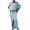 Light Blue, variant on Women's 2 Piece Outfits Sexy Off The Shoulder Loose Batwing Top and Split Front Maxi Skirts Travel Lounge Sets