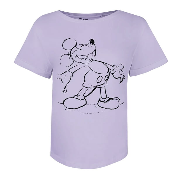 Disney - Camiseta Mickey Giggles de Algodón para Mujer (Lila)