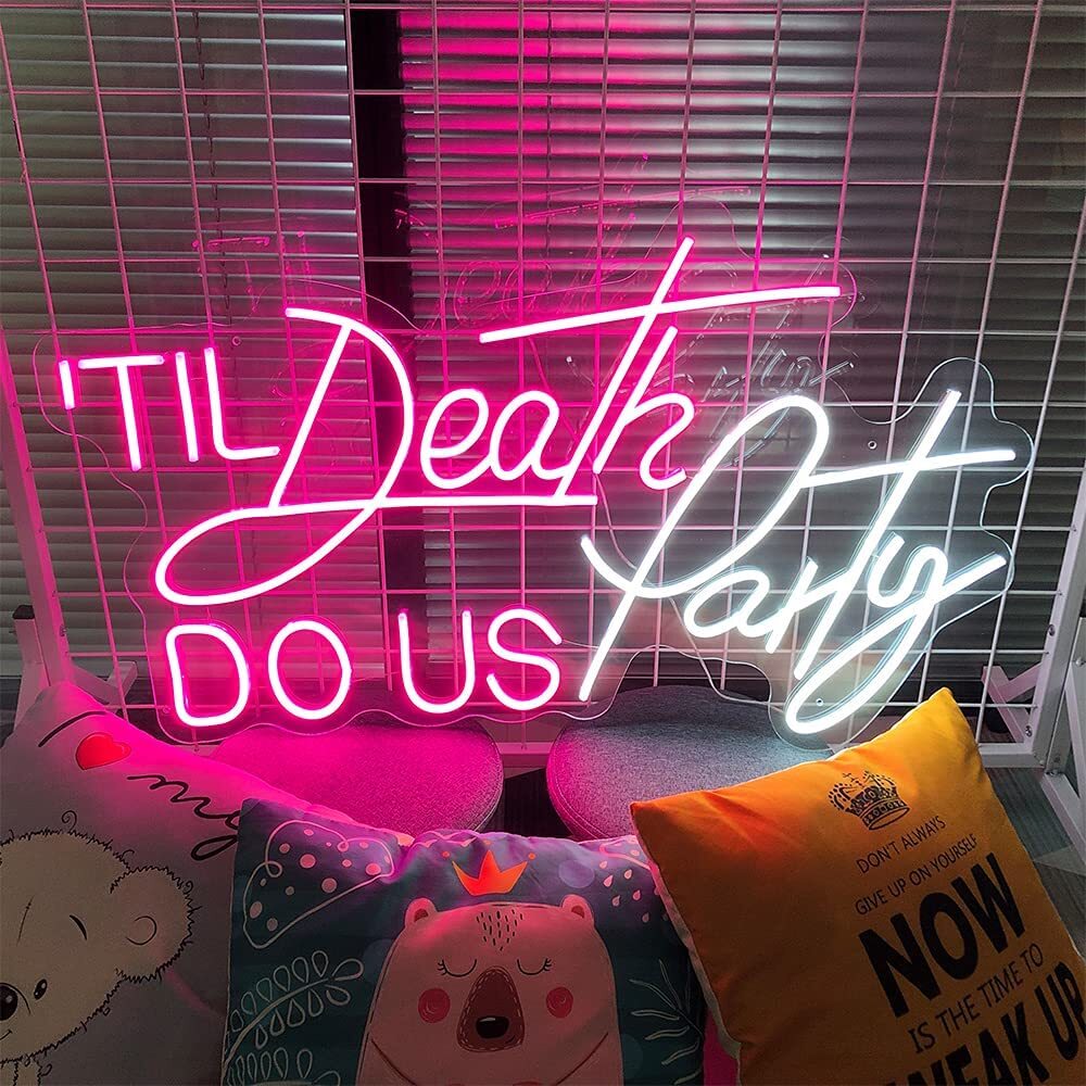 Til Death Do Us Party Neon Signs Bedroom Decor Wall LED Neon Sign