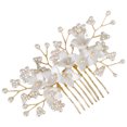 thumbnail image 4 of Pearl Flower Hair Comb Wedding Hair Comb Bridal Hair Comb Decorative Hair Side Comb, 4 of 8