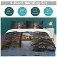 thumbnail image 5 of Christmas Snowman Snow House Duvet Cover Set Pattern Soft Bedding Set Comforter Cover Set(1 Duvet Cover + 2 Pillowcases), 5 of 6