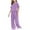 Purple, variant on Diufon Girls Pajama Sets Casual Short Sleeve Crewneck Tops and Elastic Wide Leg Pants Stain Homewear Set