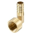 thumbnail image 1 of Unique Bargains 14mm Barbelé x G1/2 Femelle Filetage Laiton Tuyau Raccord Coude, 1 of 6