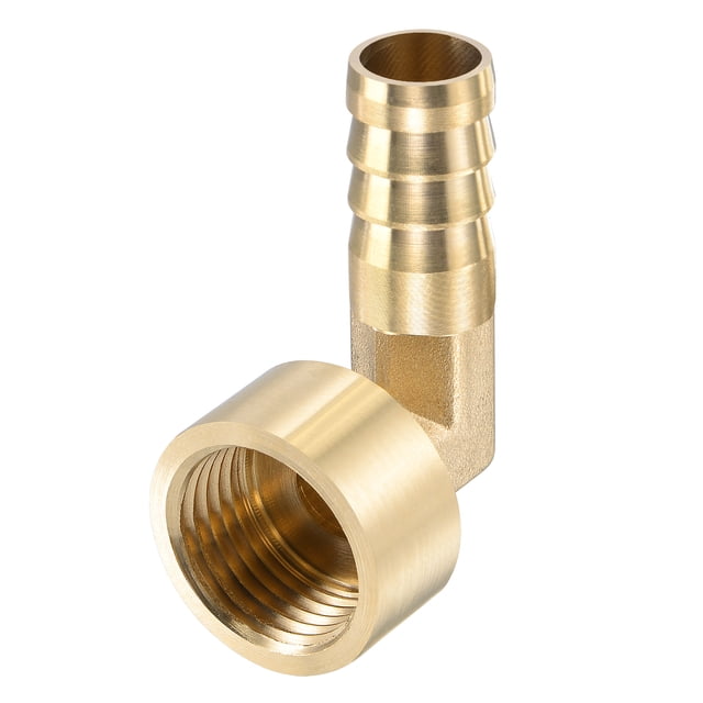 Unique Bargains 14mm Barbelé x G1/2 Femelle Filetage Laiton Tuyau Raccord Coude