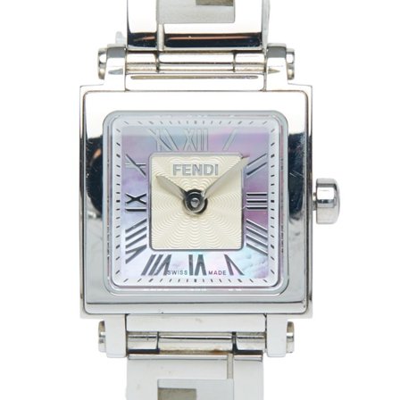 Pre-Owned Fendi Quadromini Watch 60500L Quartz Purple Dial Stainless Steel Women's... (Good)