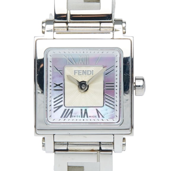 Pre-Owned Fendi Quadromini Watch 60500L Quartz Purple Dial Stainless Steel Women's... (Good)