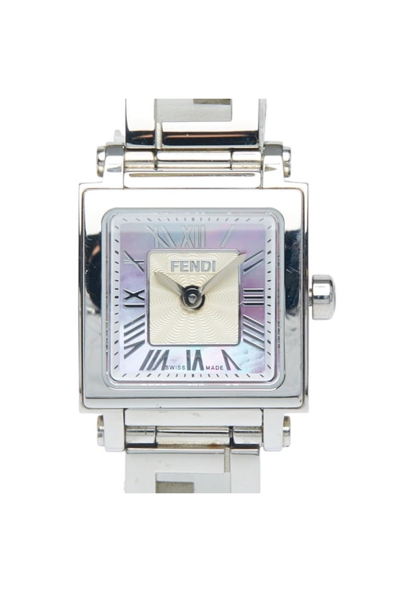 Pre-Owned Fendi Quadromini Watch 60500L Quartz Purple Dial Stainless Steel Women's... (Good)