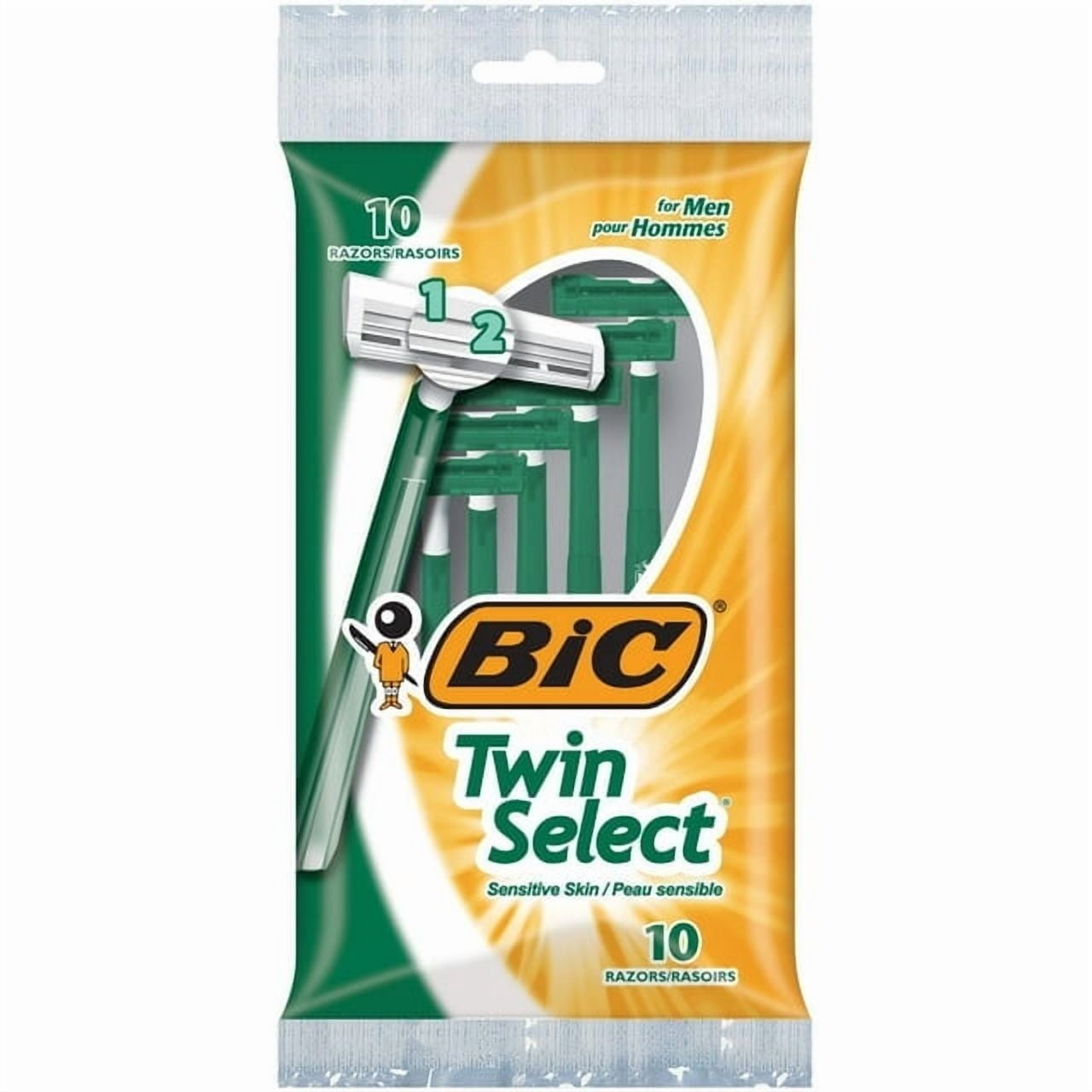 3 Pack - Bic Twin Select Shavers For Men Sensitive Skin 10 Each