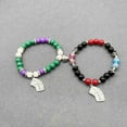 thumbnail image 1 of EGNMCR Bracelet Couple Halloween Perles Rouges et Noires Décoration Main Pendentif Araignée Cadeau de Vacances Réparation des Ongles, 1 of 6