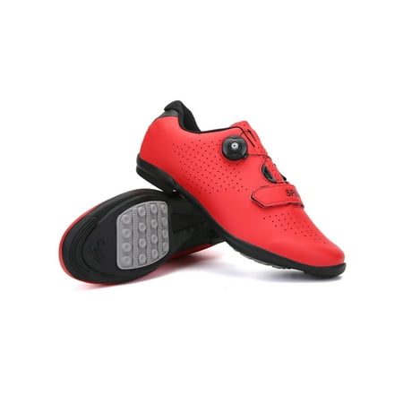 

Woobling Unisex Cycling Shoes Compatible Sneakers Road Bike Shoe Sports Bicycle Sneaker Breathable Mountain Comfort Red Rubber Bottom 9.5