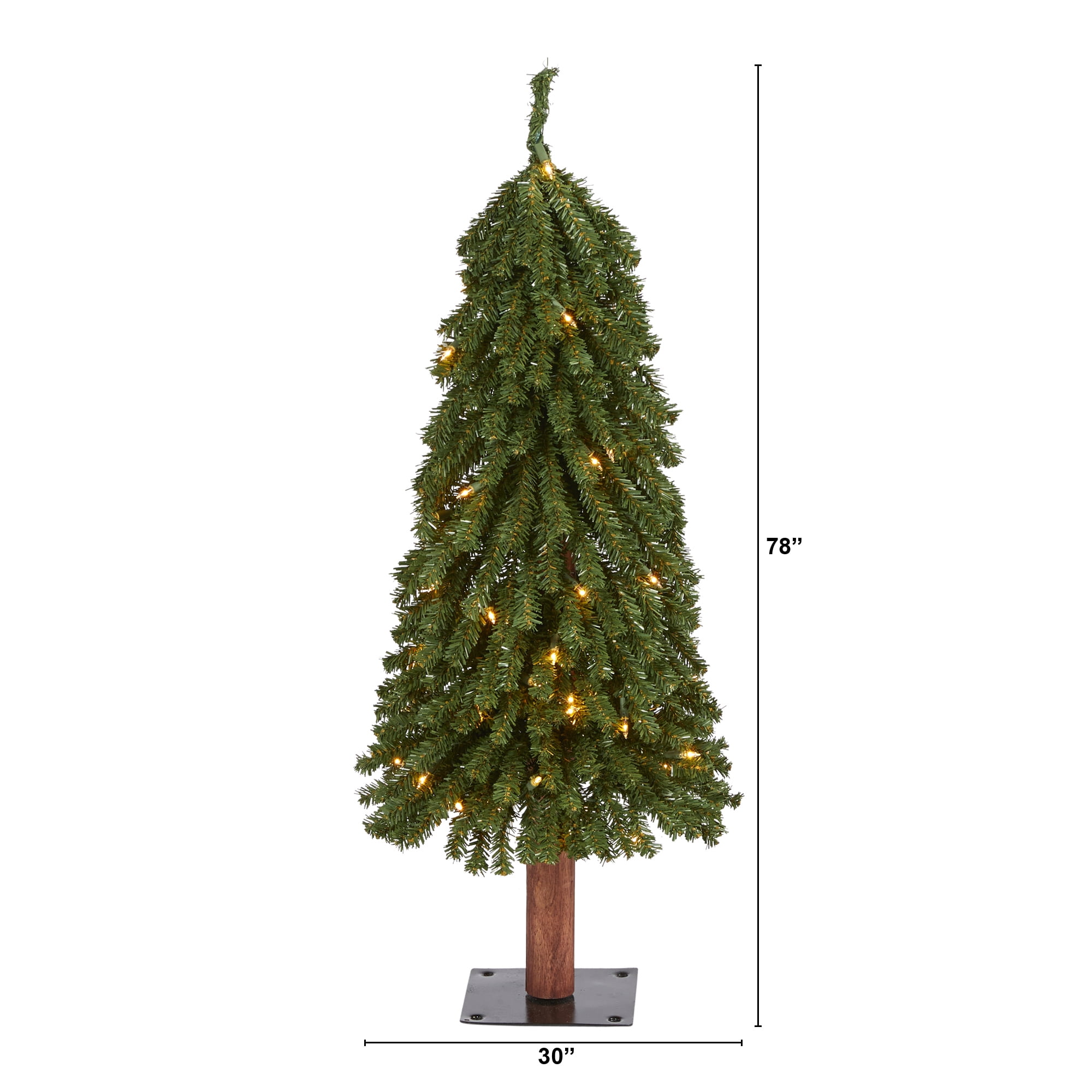 Nearly Natural 3' Grand Alpine Artificial Christmas Tree with 50 Clear Lights