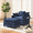 blue, variant on Lovableguy Modern Oversized Accent Chair with Ottoman,Chenille Deep Seat Upholstered Armchair,Comfy Single Sofa Couch for Living Room Bedroom Office Apartment,Blue