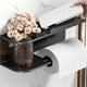 thumbnail image 4 of Soporte de aroma para baño, portarrollos de papel higiénico, montado en la pared, estante para baño, color negro, 4 of 6