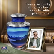 Everlight Memorials Aurora Borealis Adult Large Cremation Urn for Human Ashes – With Velvet Bag