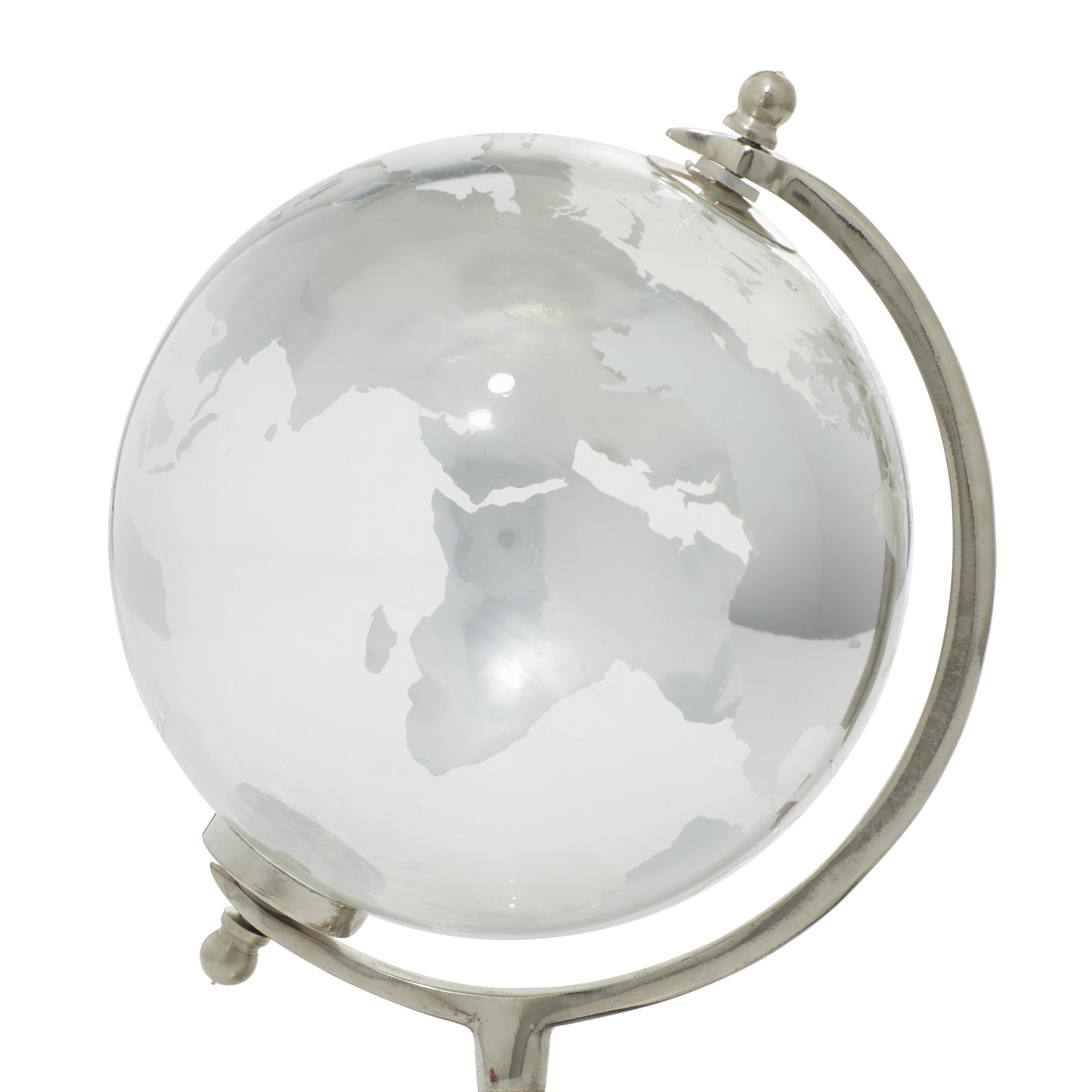 DecMode 9" Silver Globe with Tiered Base