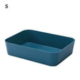 thumbnail image 2 of Caja de almacenamiento Rectangular de plástico Cajón de escritorio Estuche de cosméticos Organizador de papelería Contenedor de calcetines Almacenamiento y organización del hogar azul marino S Yuarrent HA003019-10, 2 of 6