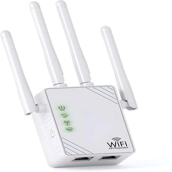 GJX Wifi Extender Signal Booster for Home,8X Faster Internet Extender Wifi Booster Long Range Up to 14,787 Sq Ft,Wifi Repeater W/Ethernet Port,Wireless Signal Amplifier Support 99% Router
