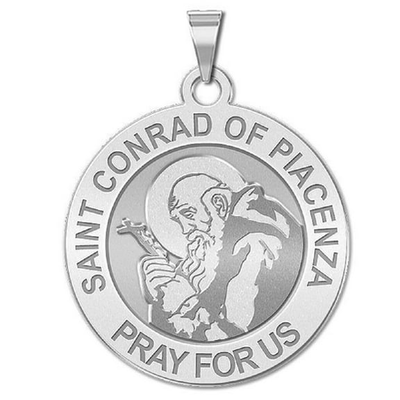 PicturesOnGold.com Saint Conrad of Piacenza Religious Medal Female Adult - 3/4 inch Sterling Silver