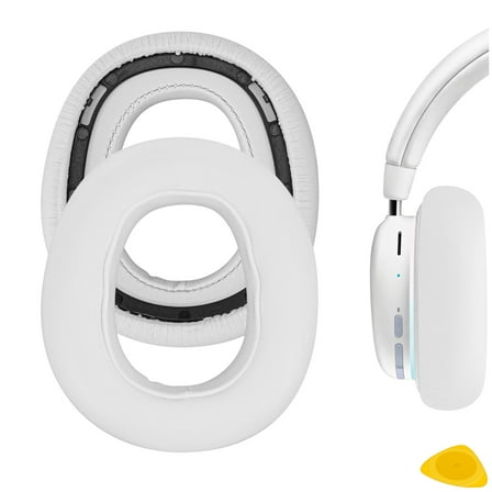 Geekria QuickFit Replacement Ear Pads for Logitech G735 Wireless Headphones, Ear Cushions, Repair Parts (White)