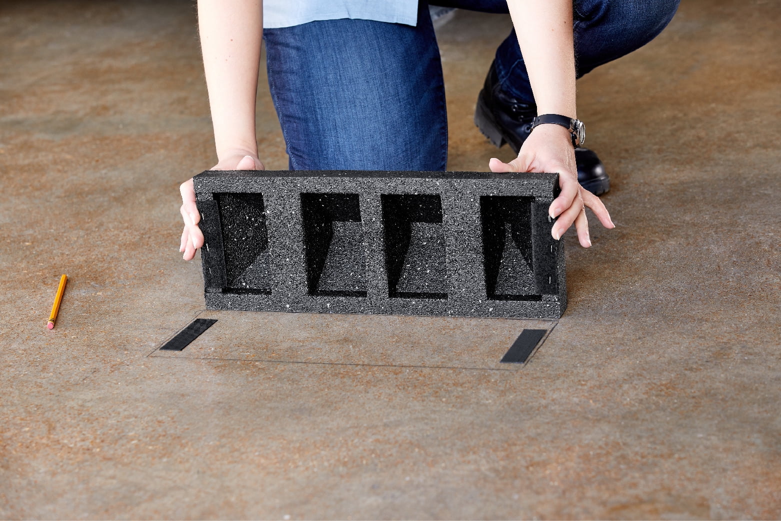 Rubberific Universal Auto Garage Parking Stop, Rubber Outdoor Car Parking Block - 16 in, 2 Pack