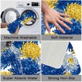 thumbnail image 3 of 1pc Blue and Yellow Absorbent Non-Slip Bathroom Thickened Flannel Rug Decor,Soft,Quick Drying,Suitable For Indoor/outdoor Use,Bathrooms,Bedrooms,Kitchens,Terrace,Laundry Rooms,16"x24", 3 of 9