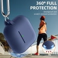 thumbnail image 2 of Comvin Compatible With Apple Airpods 4 & 5 Case Cover for Women Men, Silicone, Navy Blue, 2 of 7