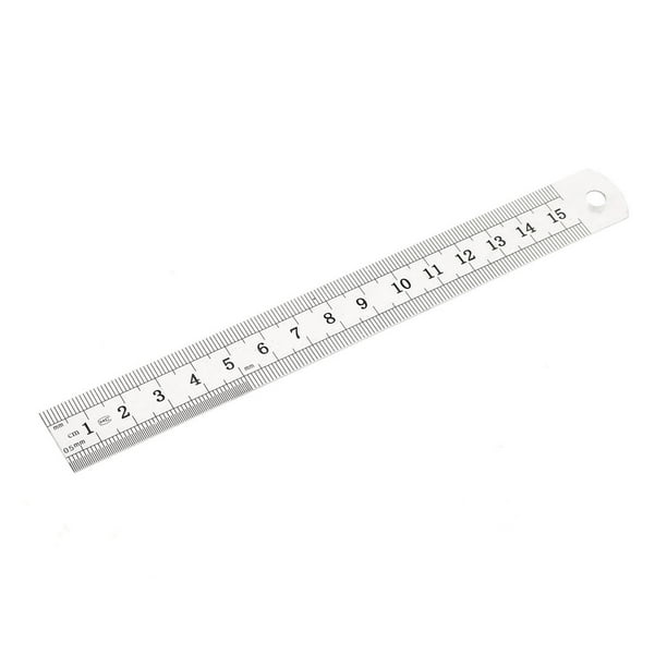 15cm 6 Inches Scale Range Metal Dual Sides Measure Measuring Straight