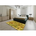 thumbnail image 4 of Ahgly Company Indoor Square Patterned Bright Gold Yellow Area Rugs, 4' Square, 4 of 6