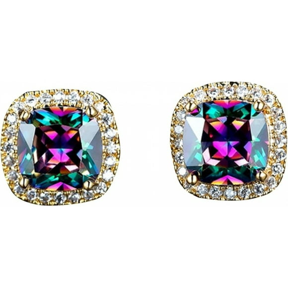 SUSOLA 925 Sterling Silver Ears Colourful Stud Earrings Gifts for Women Birthday