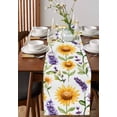thumbnail image 2 of Table Runner Dresser Scarf 13 x 70 Inch Spring Rustic Sunflower Lavender Flower Leaf Floral Table Runners Non-Slip Heat Kitchen Dining Table Decor for Indoor Outdoor Home Party Decoration, 2 of 7