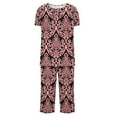 thumbnail image 5 of Levmjia Womens Pajama Set Polyester Short Sleeve Sleepwear Loungewear 2 Piece Outfit Comfortable Soft Casual Summer Nightwear for Women, 5 of 5