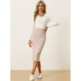 thumbnail image 3 of Falda Midi elegante Allegra K Unicolor Albaricoque L, 3 of 6