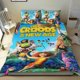 thumbnail image 1 of Los Croods Conjunto de sábanas temático, trío de piezas, cómodo y amigable con la piel, diseño único, regalo de decoración para el hogar para familiares, amigos y fans,173cm *218cm, 1 of 6