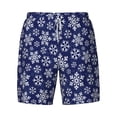 thumbnail image 4 of Lsque Mens Swim Trunks Snowflakes On Dark Blue Pattern - Bathing Suit Compression Liner - Beach Swim Shorts Swimwear - (S-3XL) - Stretch Quick Dry -XX-Large, 4 of 9